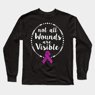 Not All Wounds Visible Domestic Violence Survivor Long Sleeve T-Shirt